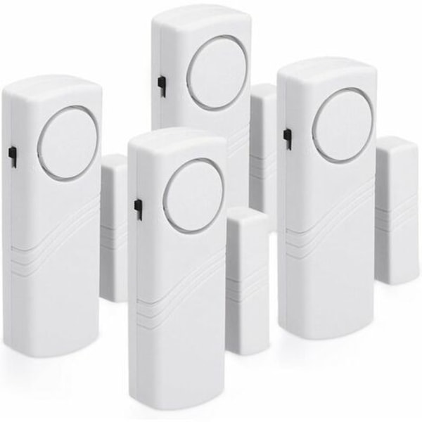 4-pack Trådlösa Larm för Dörrar och Fönster - Anti-Intrång, Magnetiska, 100 dB - Hemskydd Mot Inbrott