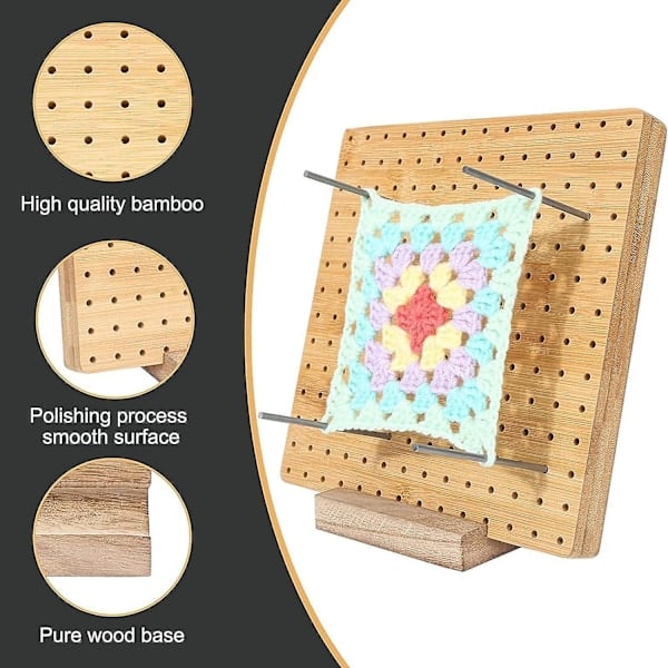 Blockeringsbräda, blockeringsbrädor för virkning, rutor blockeringsbräda för stickning och virkprojekt Handgjord stickning med stickbas i trä