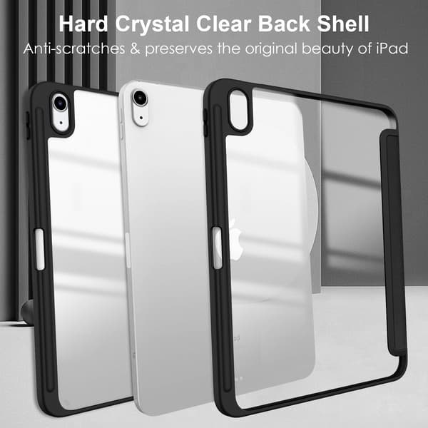 iPad Mini 6 Cover med Trefoldig Stand, Automatisk Vågn/Dvale, Magnetisk Lukning, PU Frontcover til Daglig Brug, Sort
