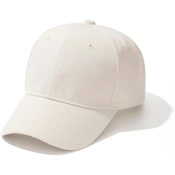 Unisex justerbar keps i storlek med kardborreband, basic enfärgad keps för män och kvinnor Beige