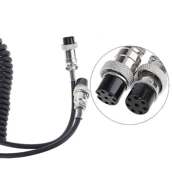 70 cm Mikrofonkabel til Flyveledning for Kenwood Transceiver MC-60 Sort Slidstærk