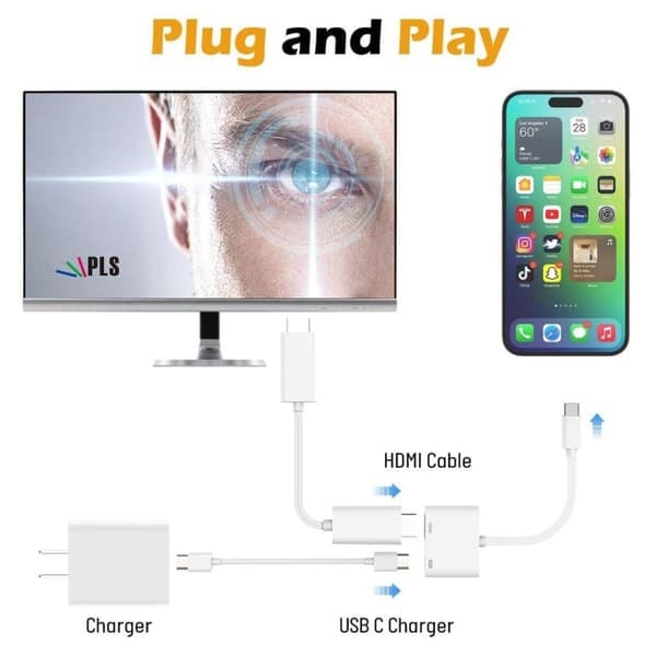TS-USB-adapter USB-C till HDMI + USB-C med hög upplösning