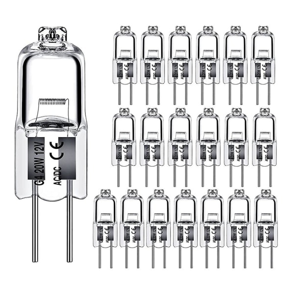 40 stk. G4 12v 20w Halogenpære G4 12v Pære Indsatte Perler Krystallampe Halogenpære 20w 12v Halogen