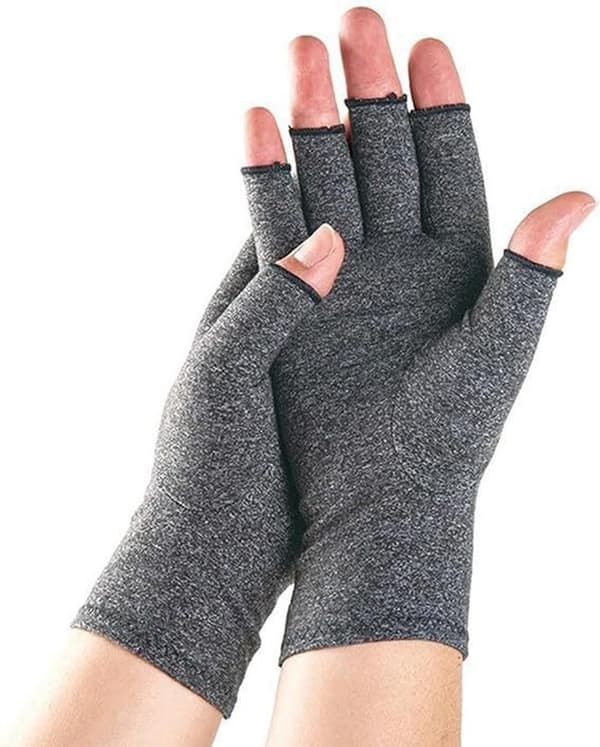 Fingerløse handsker Bløde varme strækstrik til at skrive, køre bil, cykle og udendørs brug Unisex Grå M