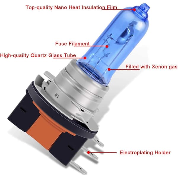 H15 halogenlamper 12V 15/55W frontlykter 5000K varmhvit tåkelys DRL-lampe 2 stk
