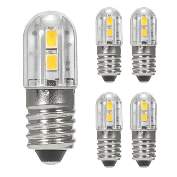 2-pack E10 6V LED-lampa med 2835 skruvbas 4 SMD-chips gul uppgradering för strålkastare ficklampa