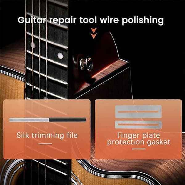 Gitarrband Verktyg Kröningsfil Bandslipfil + Greppbrädesskydd Luthierverktyg för Gitarr
