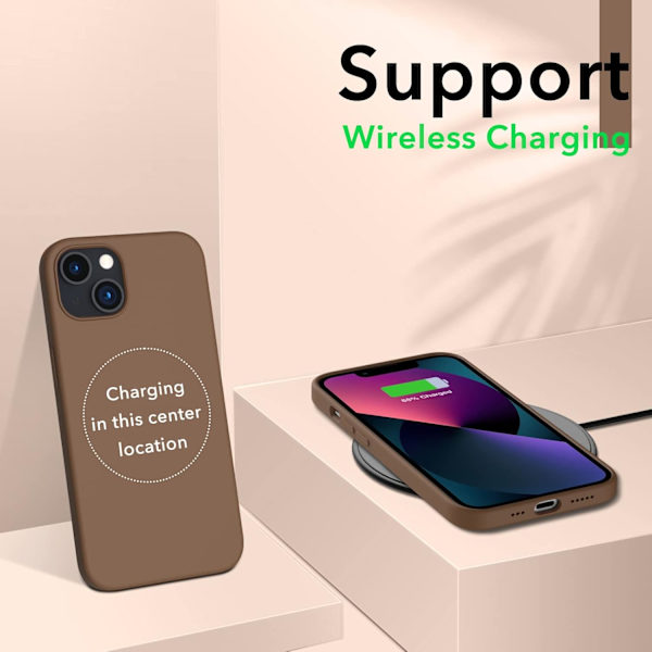 iPhone 13 Case, Liquid Silicone Case for 6.1 inch iPhone 13, Ultra-thin Case, Full Coverage Shockproof Protective Soft Case Chocolate Chocolate