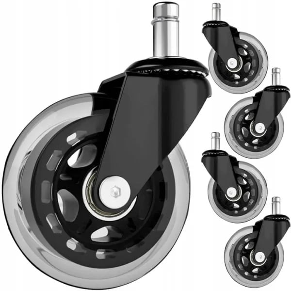 5-pack Office Chair Wheels - 11mm Clear