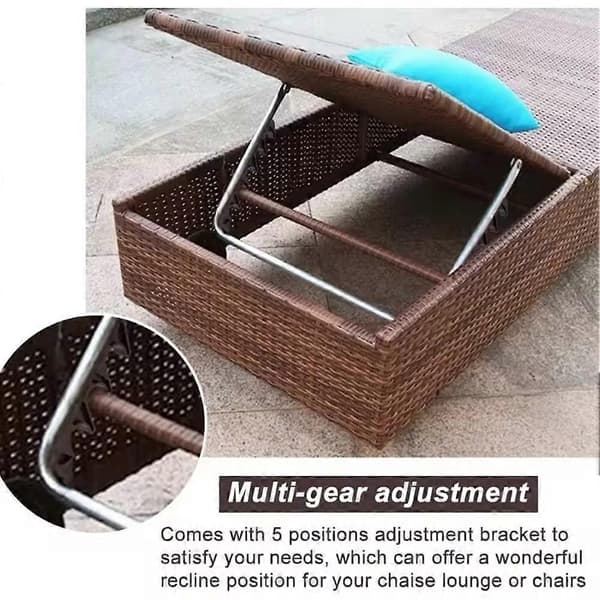 Adjustment Brackets for Chaise 5-Position Backrest Adjuster for Outdoor Patio Lounge Plastic Ho