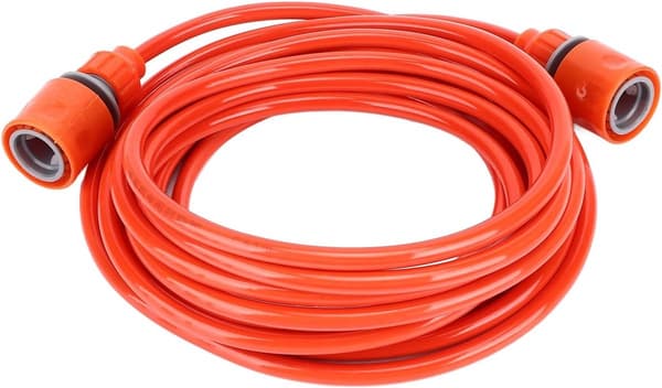Flexibel trädgårdsslang, högtrycksvattenslang i plast, slitstark, för växtbevattning och biltvätt, orange, 6 meter