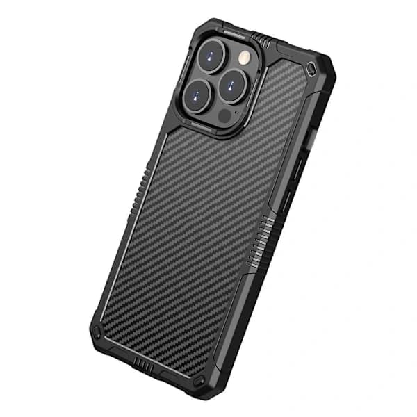 Stødsikkert mobilcover i kulfiber til iPhone 14 Pro Max