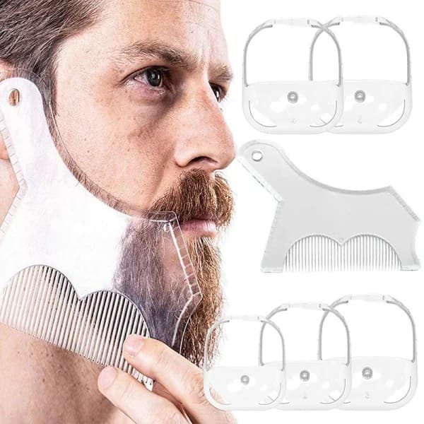 5 st Rakmall Shaper Män Getingstil Design Skägg Must Transparent