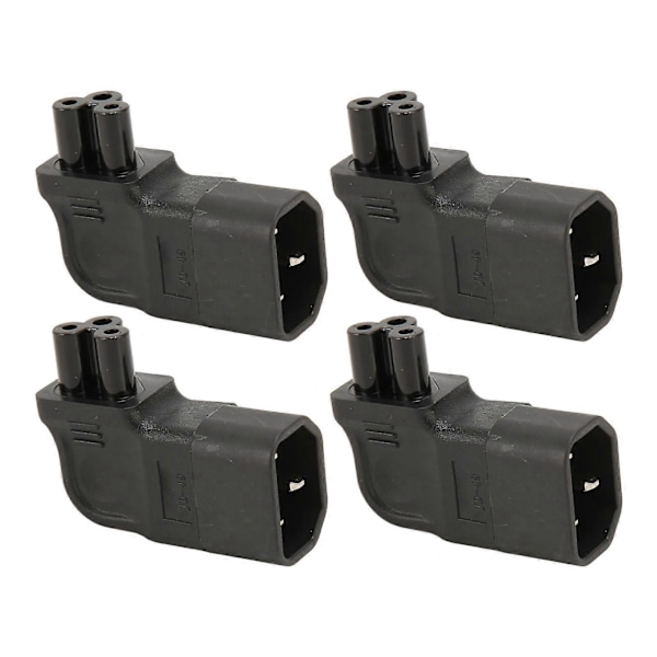 4 st IEC320 C14 till IEC320 C5 Strömadapter 90 Grader Högervinkel IEC320 C14 Hane till C5 Hona Strömadapter 250V