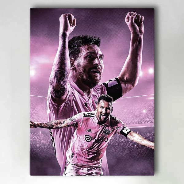Kangastaulu / Taulu - Messi - Inter Miami - 40x30 cm - Canvas