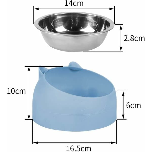 Raised Tilted Cat Bowl 200ml Removable Stand for Cats and Dogs