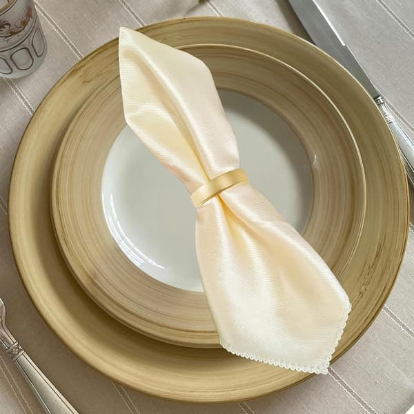 Servettringer, gull sinklegering halvmånedesign, sett med 10 for bryllup, middager, bursdager og høytidsfester