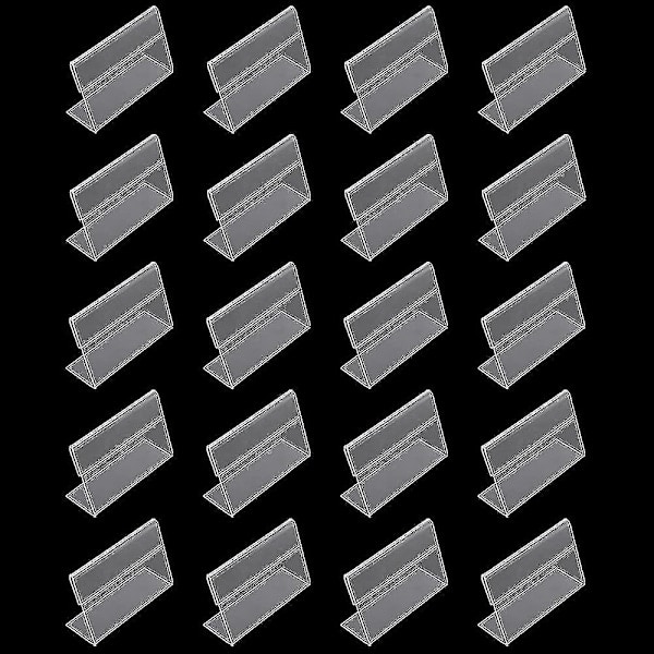 20 st Mini Akrylskylt Pris Displayhållare Små Displayställ L-formade Displayhållare För Hemmakontor, Skolor