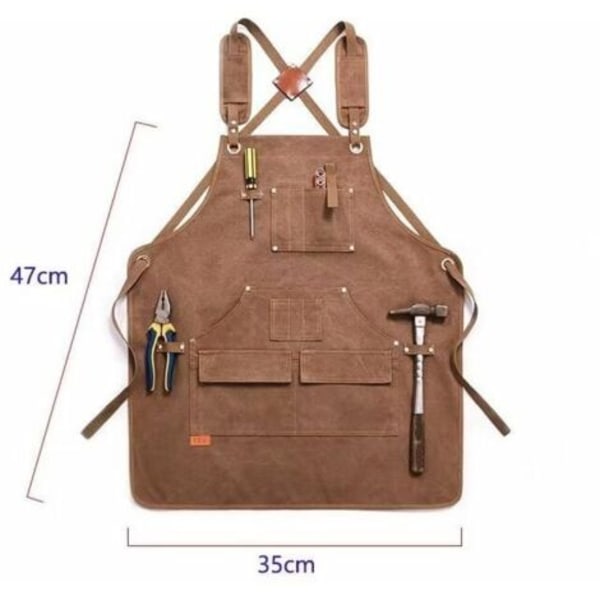 Blått hageforkle for barn, lengde 47 cm