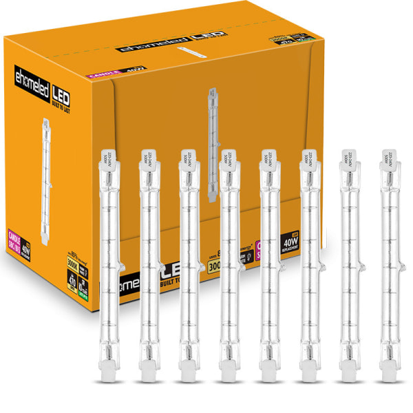 8-pakk R7S halogeenivalaisin 118mm 300W Himmennettävä AC220-240V