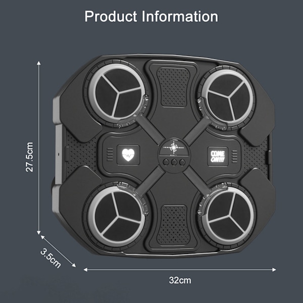 Elektrisk boksesæk til børn, blød boksesæk til drenge og piger Sort Black Black Bluetooth