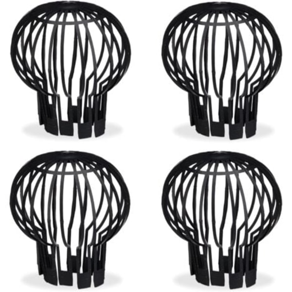 TS-Stuprörssil, Praktiskt 4-pack, Plast, sil, skydd, vattenavrinning, Ø 12 cm, Svart