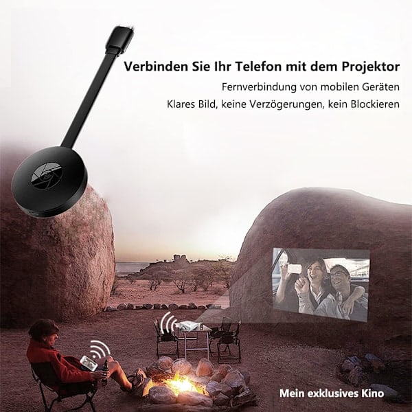 Miracast Dongle, Trådløs HDMI Dongle Streaming, Trådløs Display Receiver, Cast for iPhone/iPad/Android/iOS/Windows/Mac Laptop, PC til TV