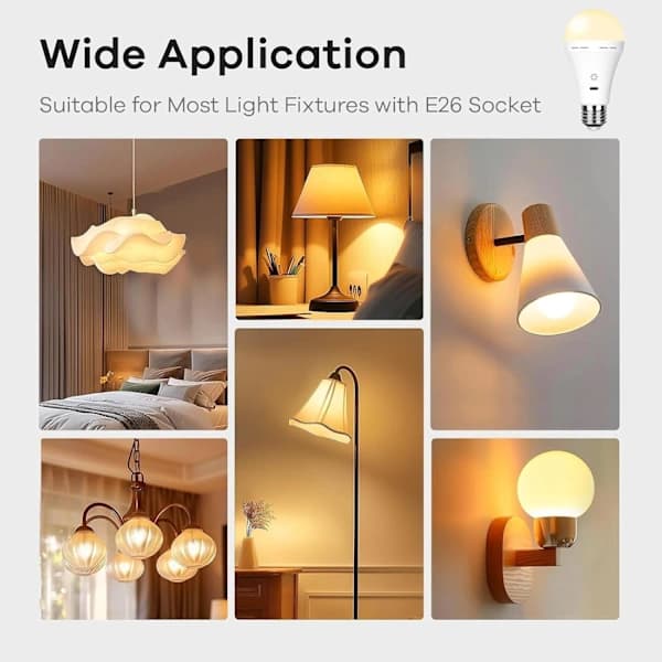 Oppladbare LED-lamper - 7W E27 med fjernkontroll & Touch-dimmer | Nødlys for Camping (Varmhvit) 2-pakning-FA-