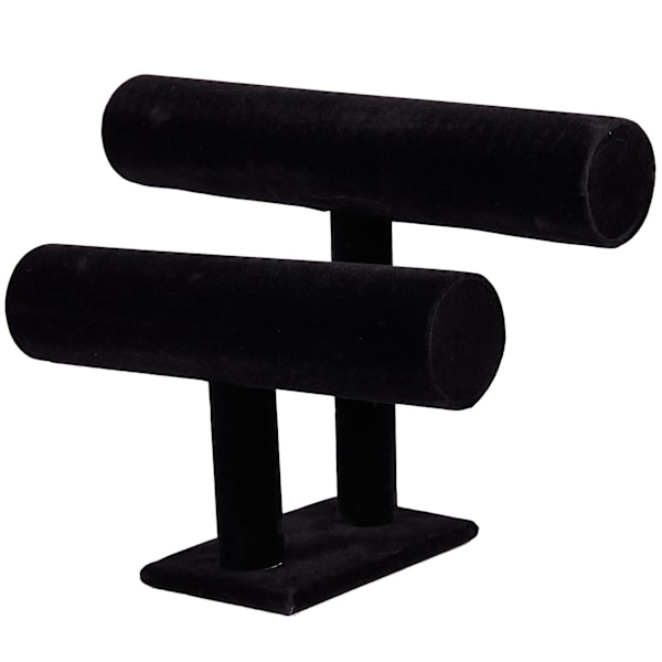 TS-2x 2-lags Armbåndsdisplayholder T-bar Stativ Svart