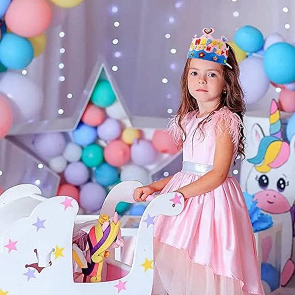 Gör-det-själv-filtkronor för barn, Princess Tiaras Kit (4 st, flerfärgad)