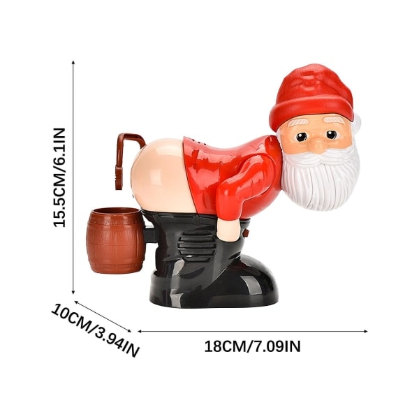 Automatisk bubbelmaskin med ljus, musik och rolig jultomtebubbel leksak för julen 2023 (60 ml bubbelvätska) [DmS] Röd One Size