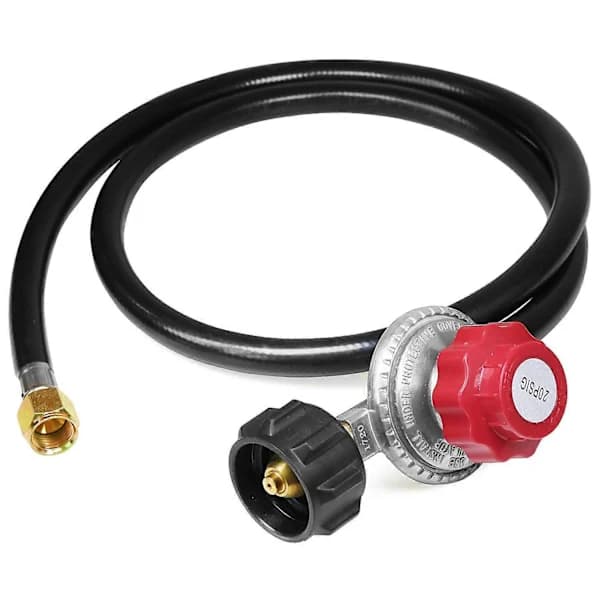 Justerbar højtrykspropanregulator med 1,2 m slange QCC1 Type1 til grillbrænder komfurvarmer sort