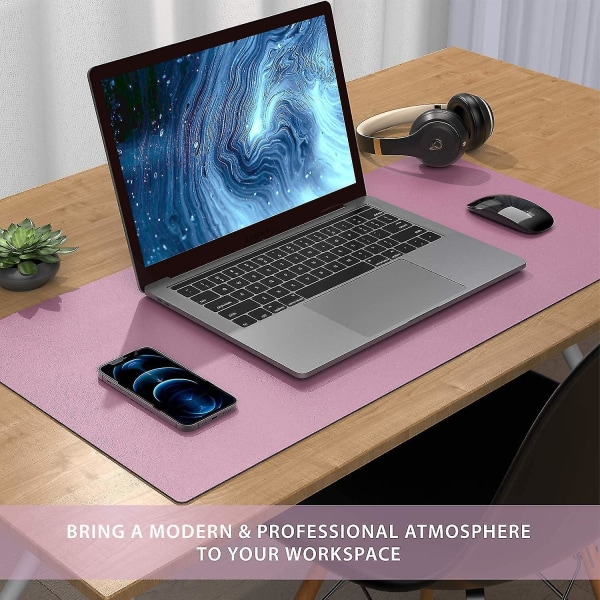 Sunrain Desk Pad Protector Mat - Dual Side Pu Läder Skrivbordsmatta Large Purple-Pink 31.5* 15.7