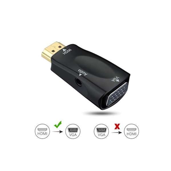 HDMI til VGA Adapter med Lydinngang - Mini