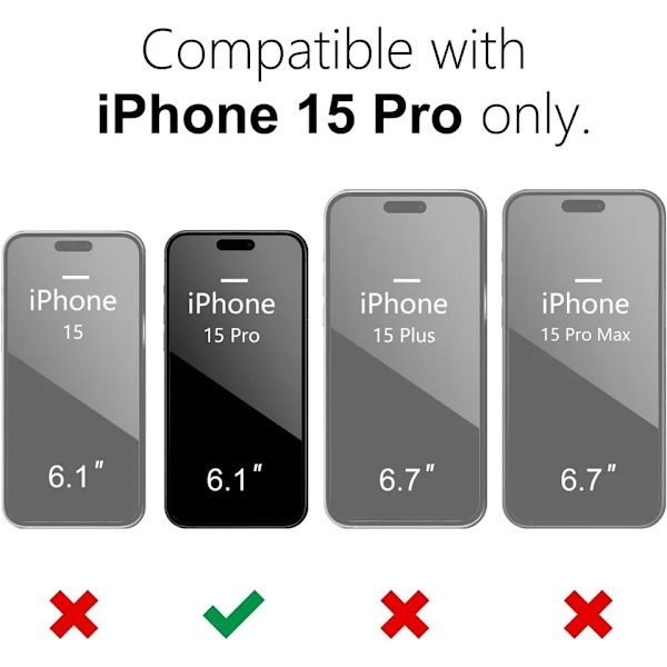 iPhone 15 Pro Mat Sort Cover - Ekstra Kamerabeskyttelse iPhone 15 Pro iPhone 15 Pro