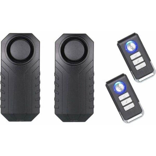 TS-Cykelalarm, Stöldskydd för Motorcyklar och Mopeder med Fjärrkontroll, 113 DB Superhögt (2-pack)