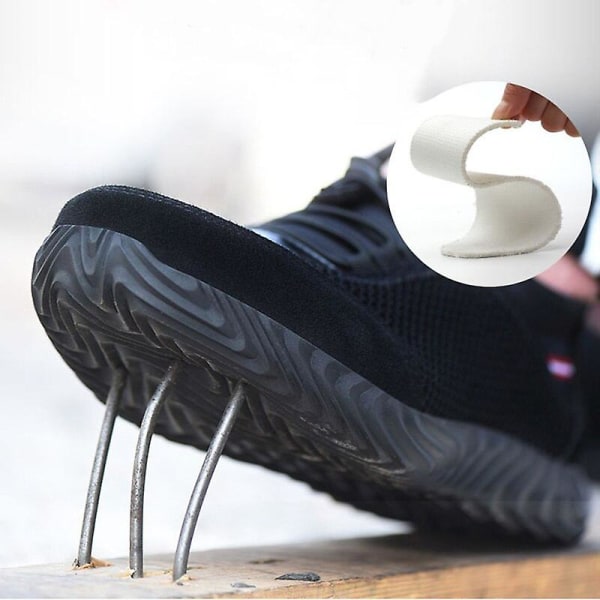 Säkerhetsskor i stålstå för män Punkteringssäkra arbetsstövlar Lättviktsventilerande utomhussneakers Bekväma skor 42