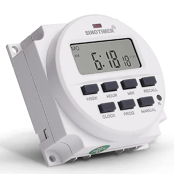 Sinotimer 15,98 tommer LCD digital timer 12V DC 7-dagers programmerbar timer Tm618n-4 mai.5_tfrf