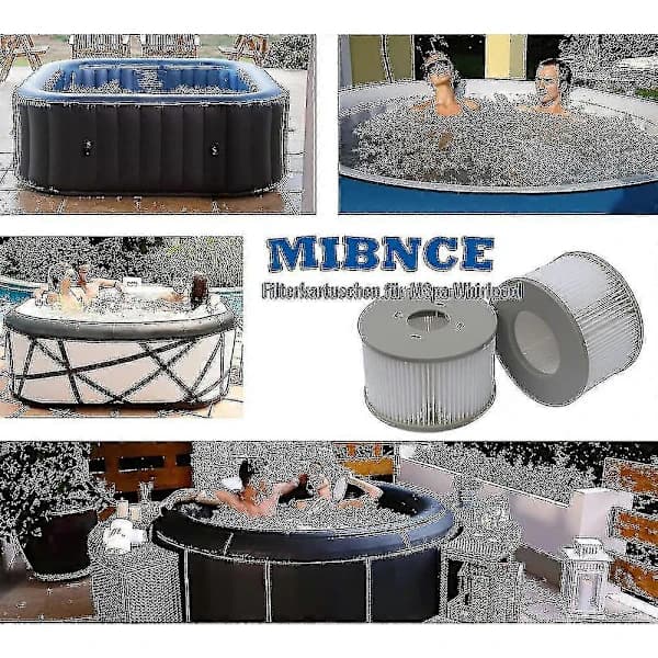 Pakke med 8 udskiftningsfilterpatroner til Mspa oppustelig pool, jacuzzi
