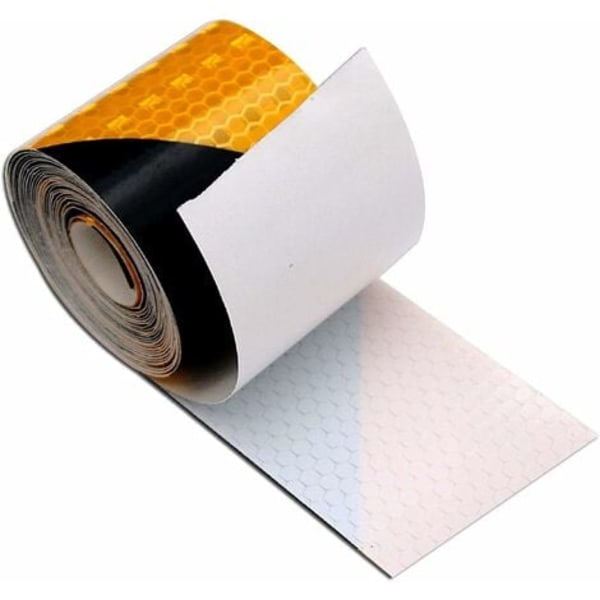 TS-Refleksbånd, 2 stk. 3 m x 50 mm prismatisk vandtæt skrå sikkerheds signaltape rulle selvklæbende vinyl sikkerhed