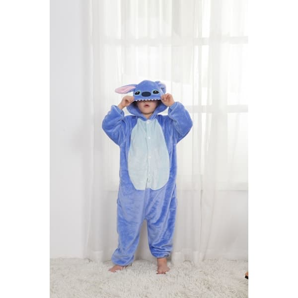 Barn Vinter Stitch Pyjamas Sovkläder Unicorn Onesies Gutter Jenter Flanell Tepper Sovende Baby Kostyme 130CM