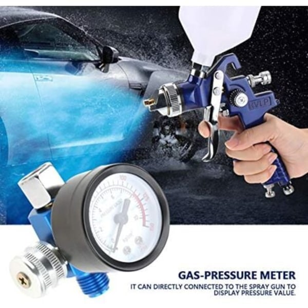 TS-Manometer Färgsprutpistol, Tryckregulator för Färgsprutpistol, 1/4 tum för Färgsprutpistol Lufttrycksregulator Manometer
