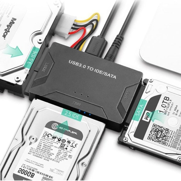 USB 3.0 till IDE och SATA-konverterare Extern hårddiskadapterkit för Universal 2,5/3,5