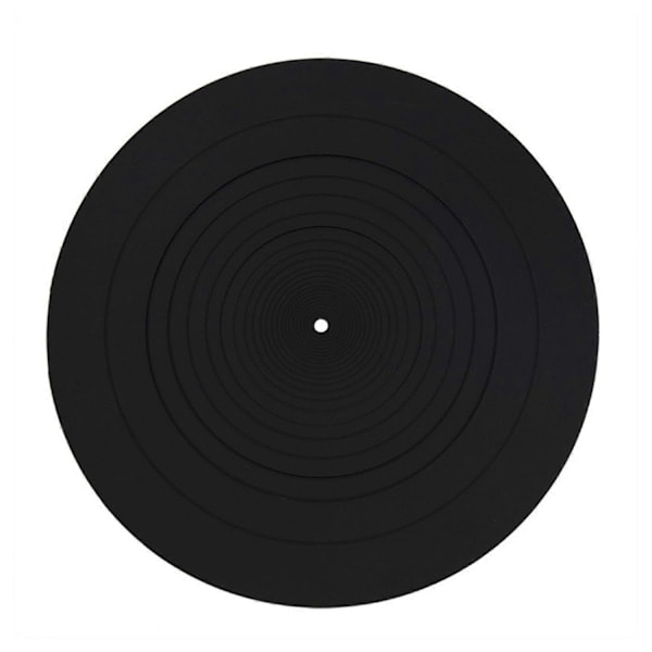 12 Plattallerkenmatte i Gummi Silikon for Alle LP Vinyl Platespillere - Perfekt svart