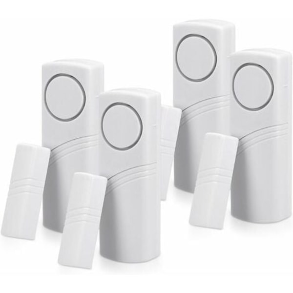 4-pack Trådlösa Larm för Dörrar och Fönster - Anti-Intrång, Magnetiska, 100 dB - Hemskydd Mot Inbrott