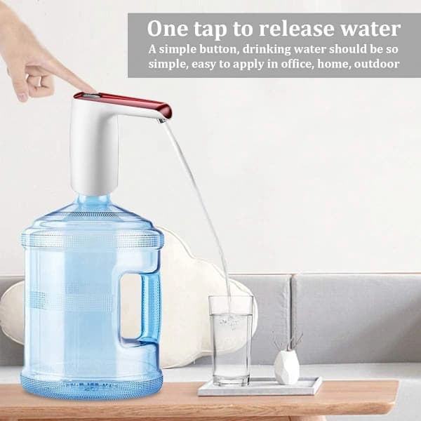 Uppgraderad Vattenflaskpump, USB-laddningsbar Vattenflaskpump Dricksvattenpump, 2-5 Gallon Universal Bärbar Elektrisk Vattendispenser