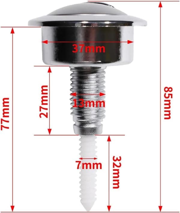 Dual Flush Toilet Button - Chrome Toilet Button 3/6L - Universal Toilet Tank Push Button with Easy Installation