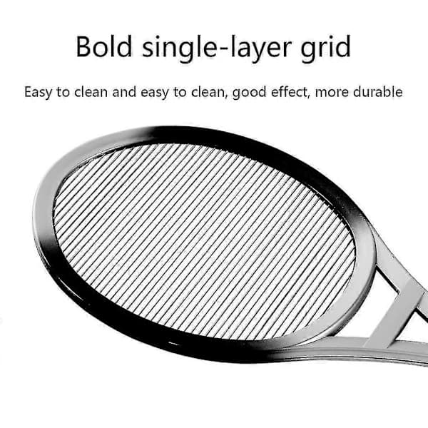 Elektrisk fluesmækker Kompatibel Hjem 1 Lag Mesh Myggedræber Racket-c Sort
