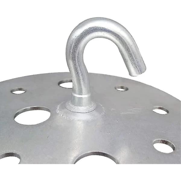 Metalkrog til loftmontering med rund base, 90 mm, kraftig krog til loftlampe, 2 stykker