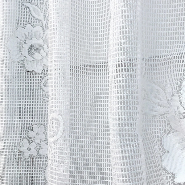 Tulle Curtain Valance, Short, Transparent, Adjustable, for Kitchen (White)